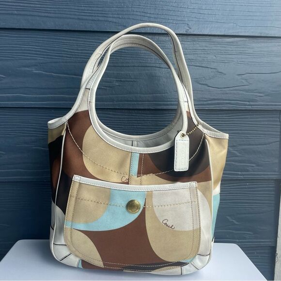 Coach Handbags - Coach #10783 Ergo Optic Shoulder Handbag Purse Multicolor Canvas Satchel Bag